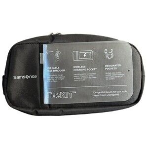 Samsonite TecKit Pouch Black New Wireless Charging Travel Organizer Pouch‎